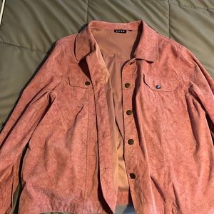 Pink faux leather jacket for sale!